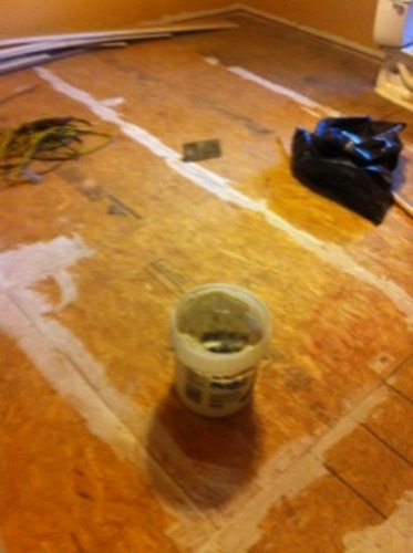 before restoration and repair of floor damaged by water