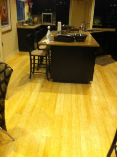 kitchen after slab leak has been repaired and kitchen restored